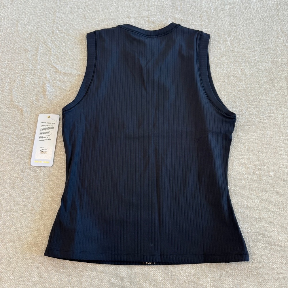 RHONE Black Ribbed Tank Top - Picture 8 of 9